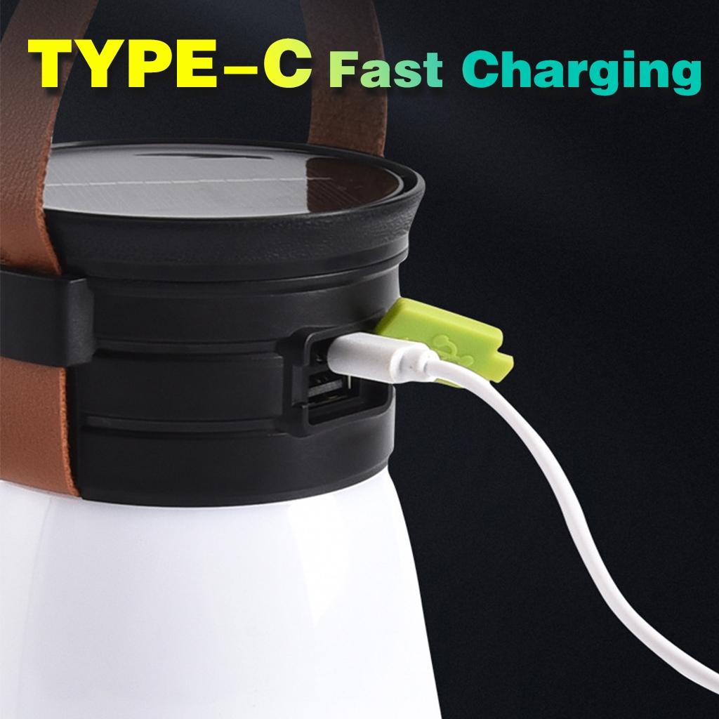 Solar Tent Lantern with Power Bank Function, Long Lasting,COB+LED Dual Light,USB Backup,Perfect for Camping,Hiking,Power Outage