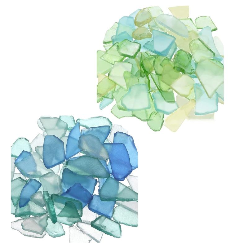 Smooth Sea Glass Fish Tanks Ornaments Safe For Aquarium Life Easy To Clean DIY Frosted Glass Piece Flower Pot Decors