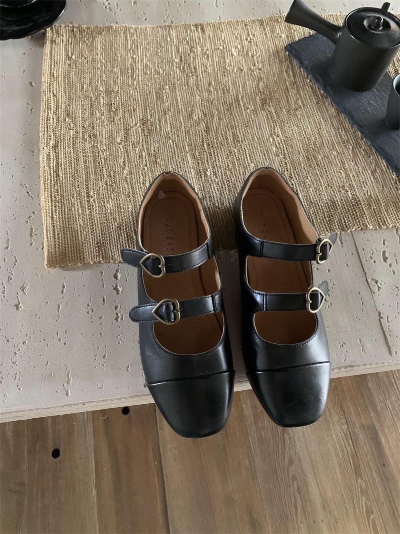 

Модные балетки IPPEUM Zapatos Mujer с круглым носком из ПУ кожи с пряжкой, туфли Мэри Джейн, коричневые балетки 245 чёрный