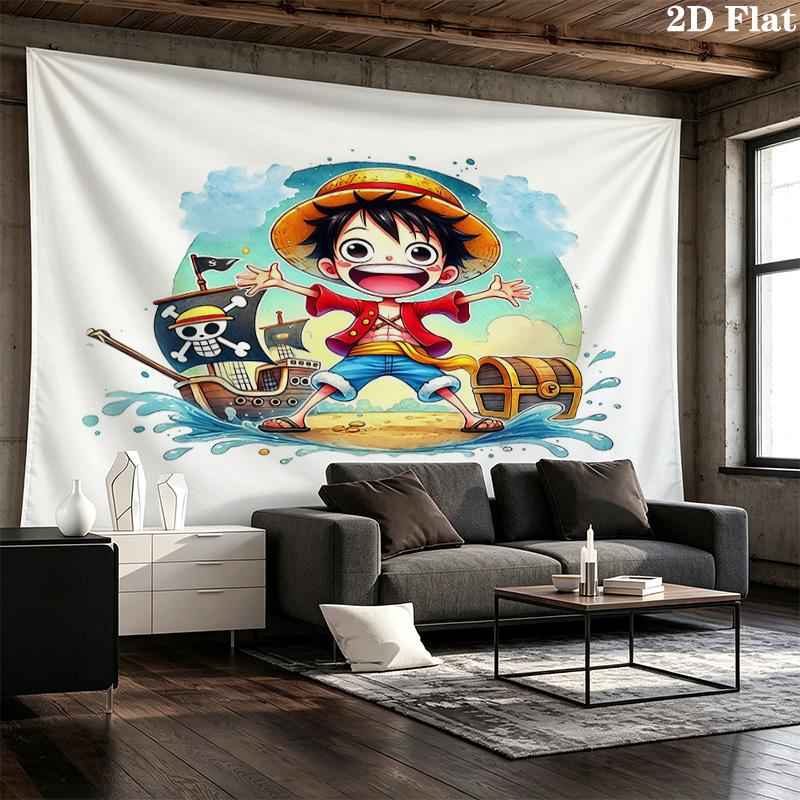 One Piece Monkey D Luffy Wall Tapestry Aesthetic Wall Hanging Printed Fabric Blanket Decorative Tapestries For Bedroom Living Room Home Decor