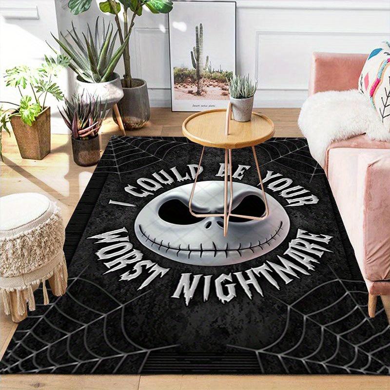 1pc Disney Jack Skellington Pattern Carpet Area Rug Non-slip Carpet Hand Washable Floor Mat Suitable For Living Room Bedroom Home Decor