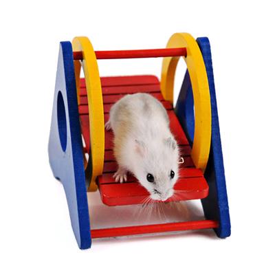 Natural Wooden Hamster Toy Hamster Swing Chew Toys For Chinchillas