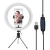 10 Inch USB Desktop Fill Light LED Ring Light with Triangular Bracket for Live Broadcast