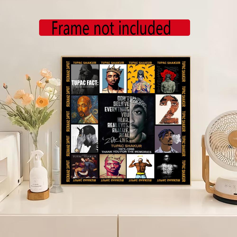 2Pac 5D Round Diamond Painting Kit Diamond Embroidery Painting Rhinestones Mosaic Frameless Handwork Decoration Arts