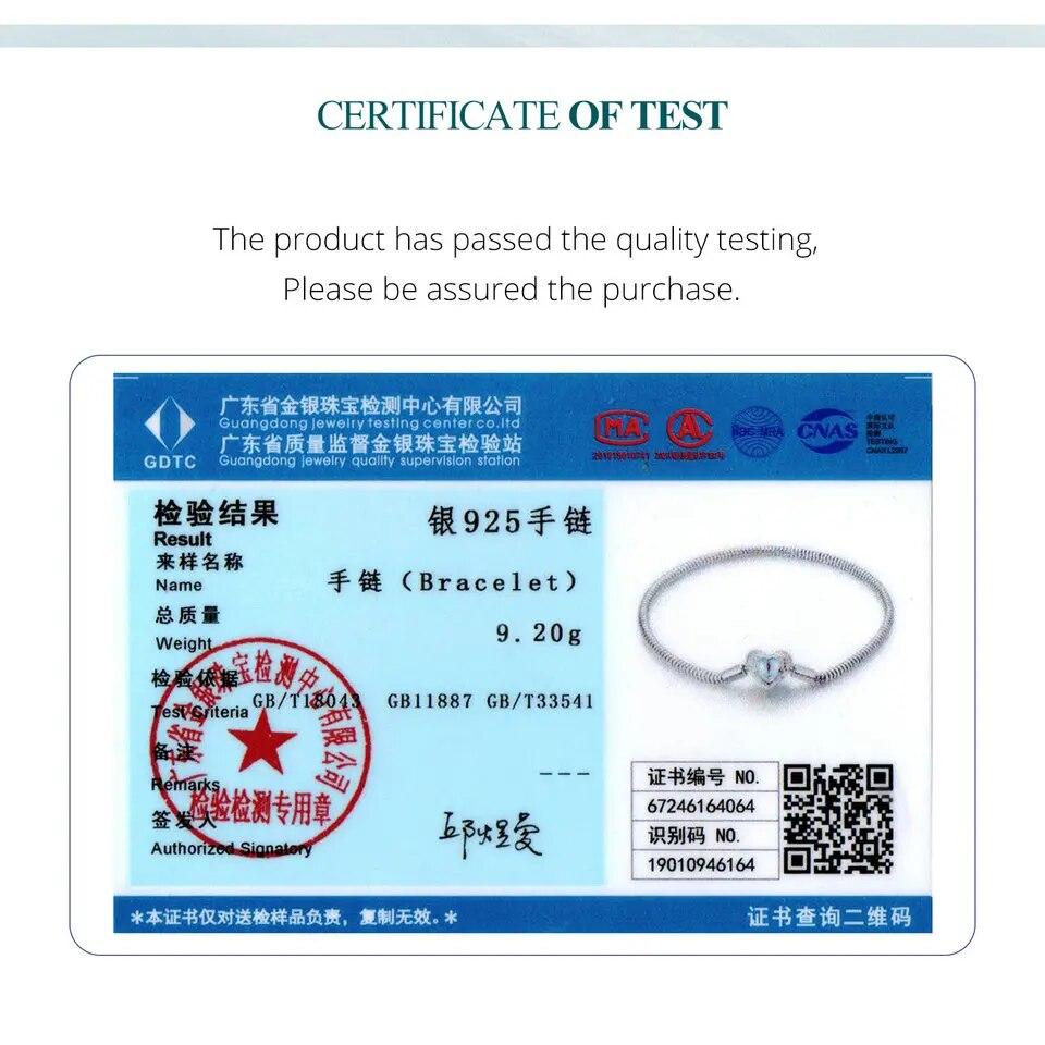 Bamoer authentique 925 en argent Sterling coeur gardien serpent Bracelet à breloques femmes perles et pendentif Bracelet à bricoler soi-même