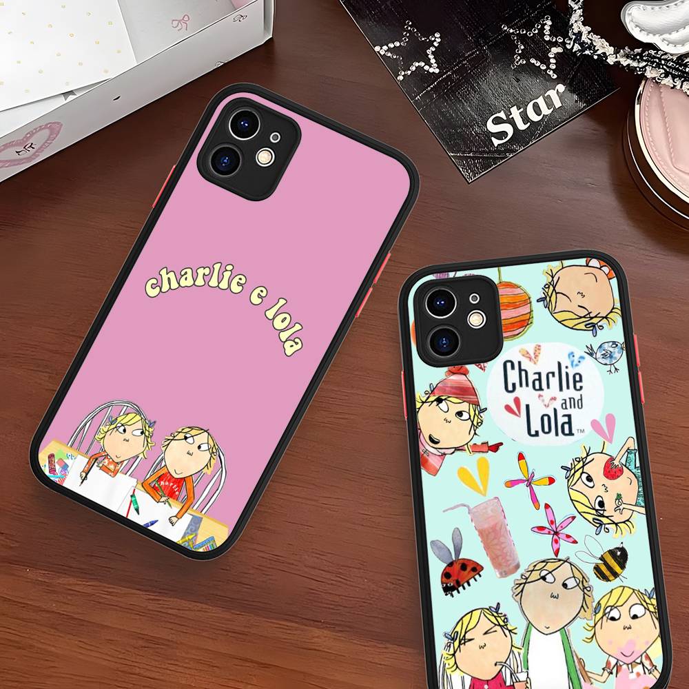 Charlie And Lola Anime For Silicone Matte Phone Case For IPhone 16 Pro Max 15 14 13 12 11 X XS MAX