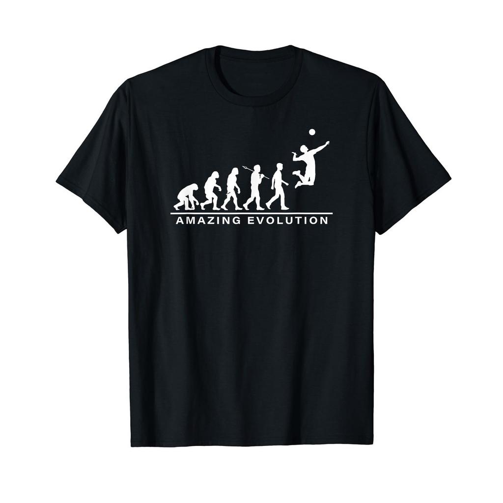 ahhzee Volleyball Theory of Evolution Funny Parody Graphic T-Shirt