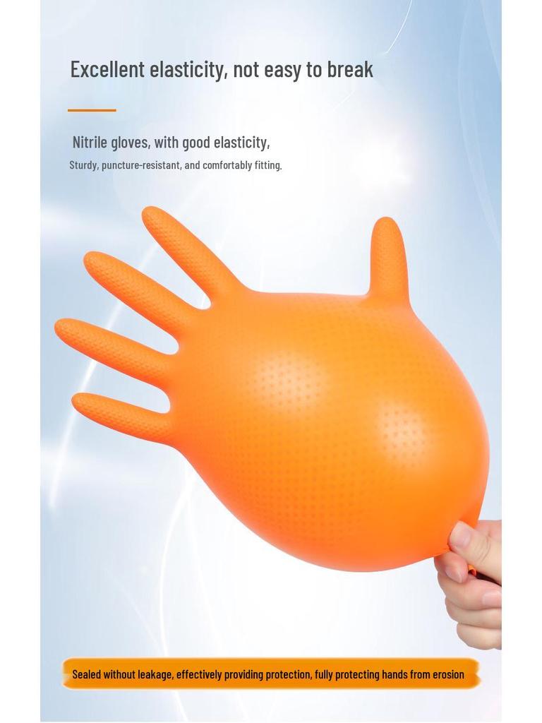 Ustyin Nitrile Protective Gloves: Diamond Pattern, Thicker Design for Industrial, Agricultural, and Food Processing Uses.