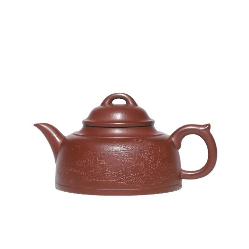 

270 мл элегантные чайники из фиолетовой глины Исин, ручной работы, осенний чайник для воды, сырой руды, чайник из дикаоцинской глины с фильтром, китайский чайный сервиз «Цзыша»
