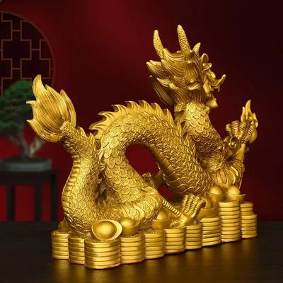 Brass Copper Dragon Ornament Hanlong Five-clawed Hundred Wealth Home Living Room Decor