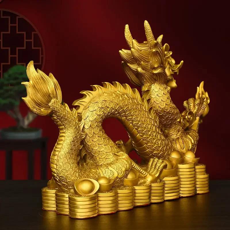 Brass Copper Dragon Ornament Hanlong Five-clawed Hundred Wealth Home Living Room Decor