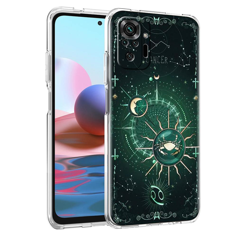 Transparent Phone Case for Redmi 14C 13C 10C 10 9 Note 13 12 11 K50 K40 Plus Pro 4G 5G Soft TPU Cover Constellation Pattern Bags