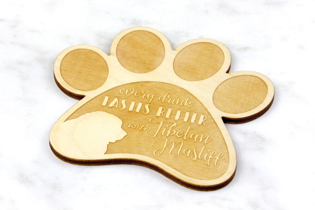 Mastiff Tibetan, Do khyi - Coaster cu cană, coaster gravat cu câine, cadou pentru iubitorul de câini de la marca Art-Dog