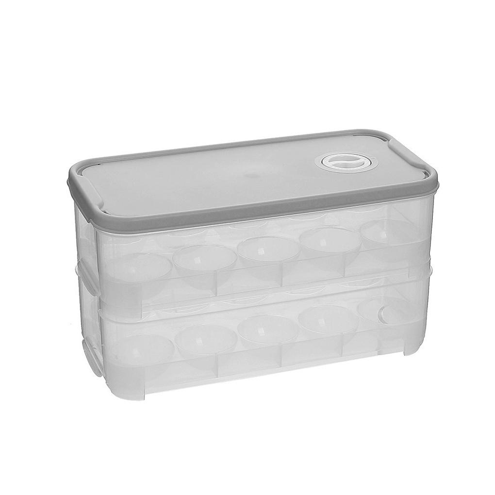 Date Dial 20-hole Egg Case 2-tier Egg Storage Box