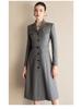 Women's Gray Mid-Length Lapel Dress Suit - Spring Fashion Collection