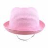 2018 Summer Baby Ear Decoration Lovely Children Character Solid Kid Floppy Panama Straw Hats Girls and Boys Sun Hat
