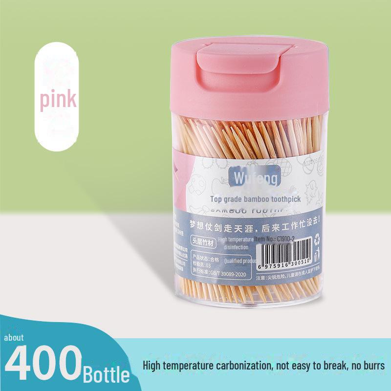 Individually Packed Double-Headed Bamboo Toothpicks - 400 Pieces 
