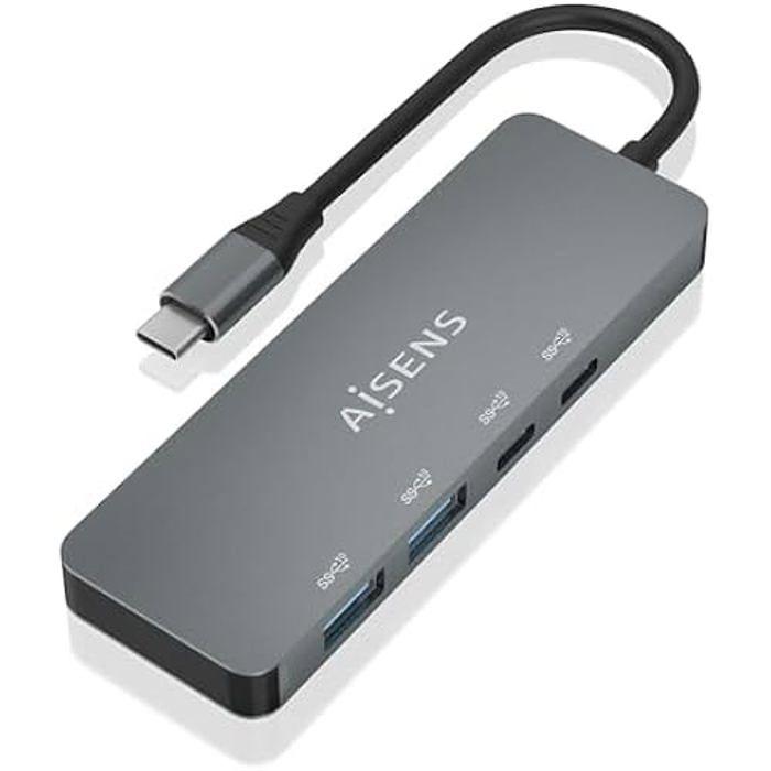 AISENS HUB USB 3 2 GEN2 10G USB-C M-2XUSB-C H-2XUSB-A H 15CM Gris