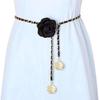 Camellia Flower Waist Chain - Elegant Slimming Belt Accessory
