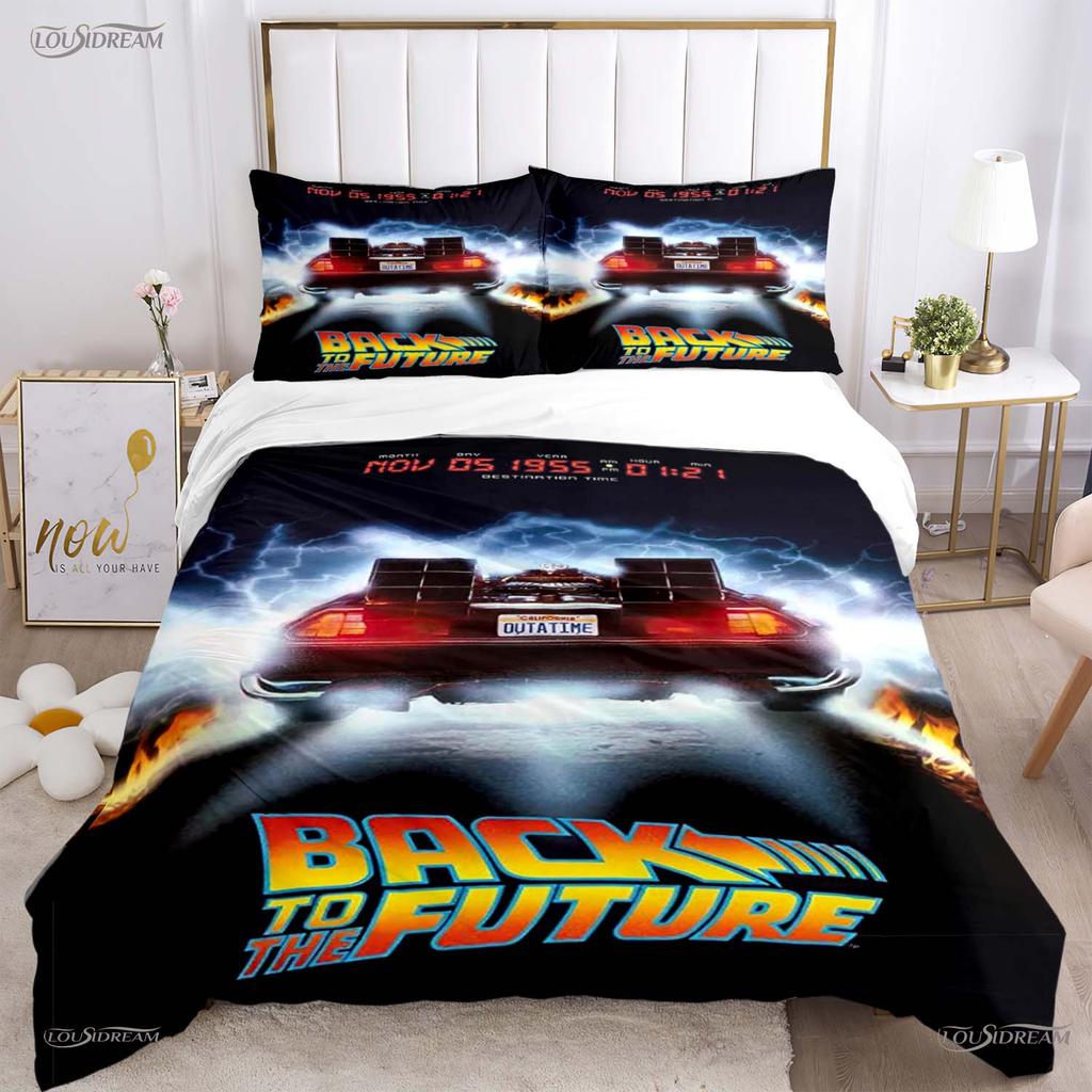 Regreso Al Futuro Ropa de Cama para Todas las Estaciones Funda Nórdica Relleno Juegos de Cama Funda de Colcha Suave y Fundas de Almohada Individual/Doble/Queen/King