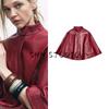 Spring New Women's Clothing Sweet Cool Graceful and Fashionable Zipper PU Leather Short Cape Coat 3920057