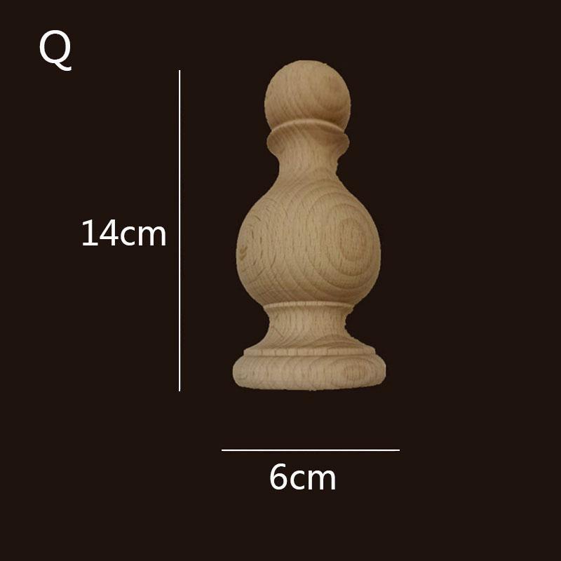Escultura em madeira Arca Perna Circular Pé de madeira Móveis Bola cilíndrica Aplique Kawaii Decoração de quarto Decoração de escada de leão de madeira