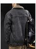 Men's Trendy Denim Lambswool Jacket - Thick, Warm, Retro Workwear Winter Style