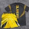 Sommer Charles Oliveira MMA Gelbe Edition Boxen Kampf T-Shirt Shorts Herren Schnelltrocknendes Trikot Ringen Laufen Schweißabsorbierendes Set