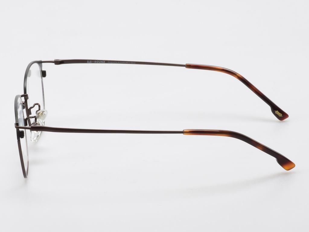Alloaiweeo [Aloxrounz] Ar8014A C3 Half Two-Tone Black & Brown Beta Titanium Square Glasses