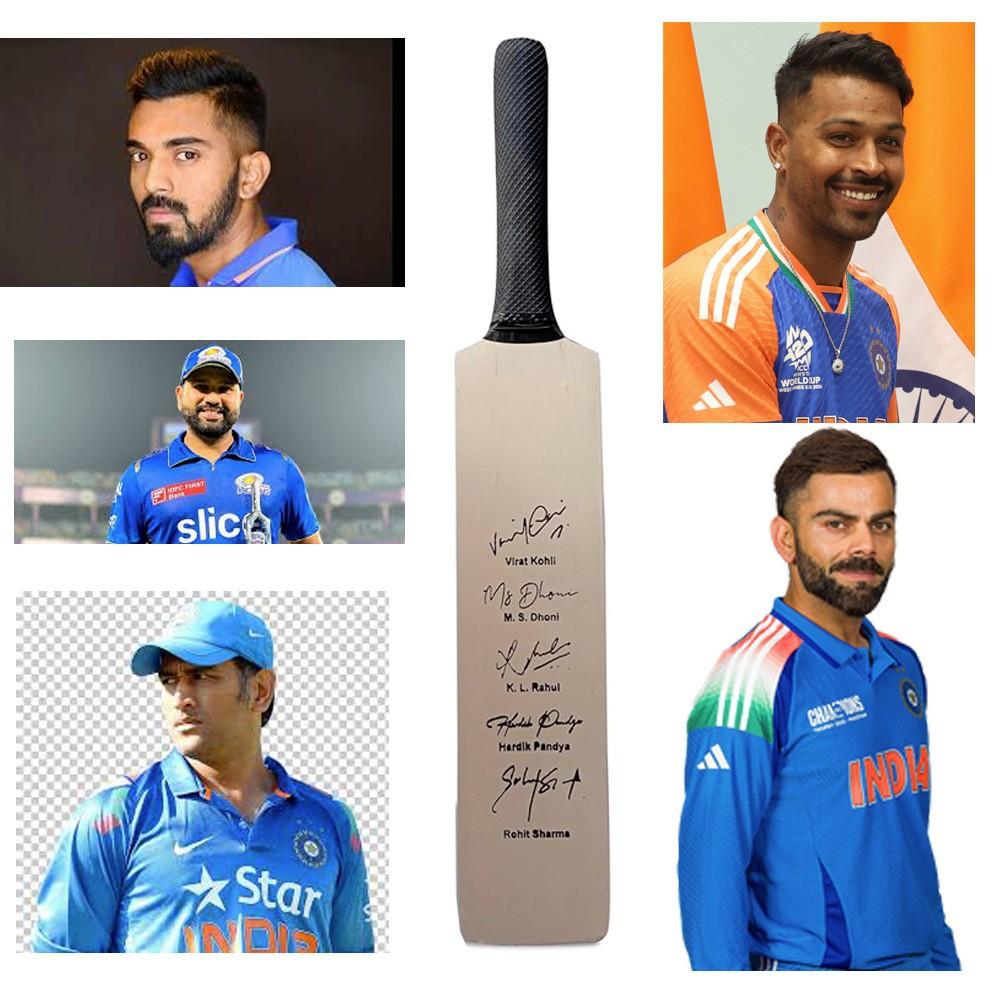 Miniature Bat Indian Cricketer Printed Autograph