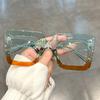 Large Square Frame Clear Lens Glasses Color Block Fashion Decorative Glasses Computer Spectacles For Women Men