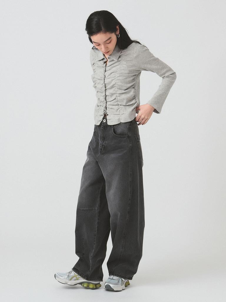 Ray Beams Women's Denim Barrel Jeans Pants, Black 0