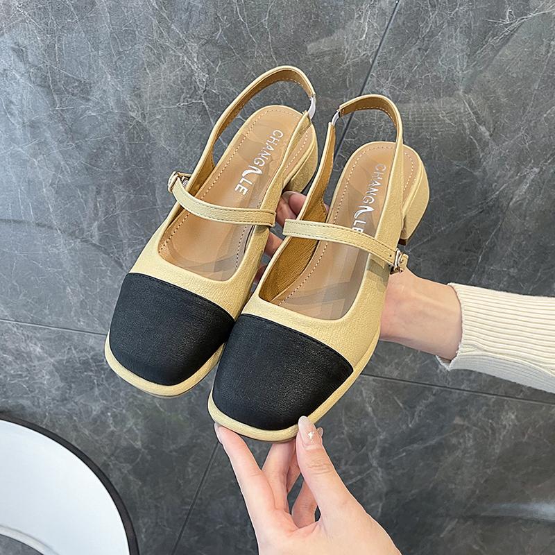 

Temperament French Mary Jane Single Shoes 2024 Весна Новые удобные и дышащие модные универсальные комфортные сандалии Baotou 40 жёлтый