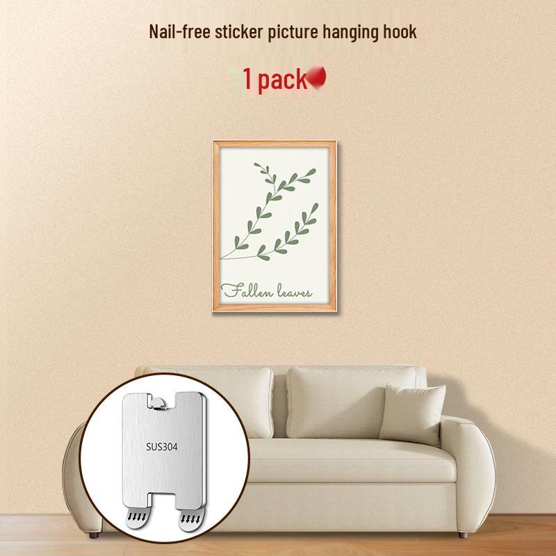 Mural No-Drill Traceless Adhesive Stainless Steel Picture Hanger