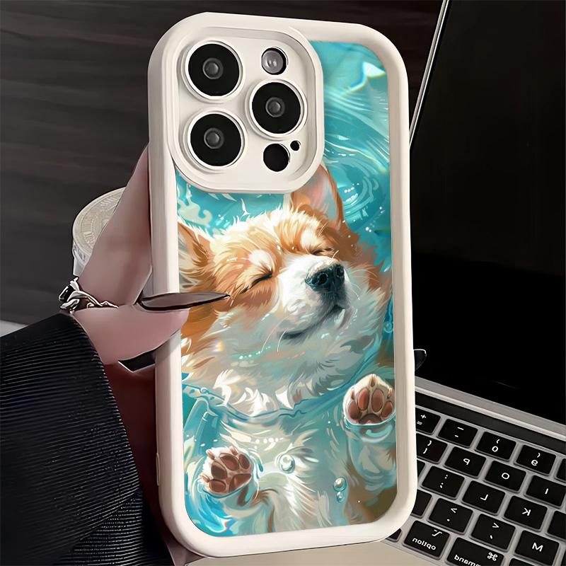 Phone Case for iPhone 17 Air 16E 15 16 Pro Max Corgi Dog Cute Cover 14 Plus 13 12 Mini Soft Shell Silicone Fundas
