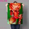 Cute and Terrifying Pink Girl Retro Wall Art Oil Painting Red Peach Girl, Zombie Laurie, Gothic Moon Girl Art Poster