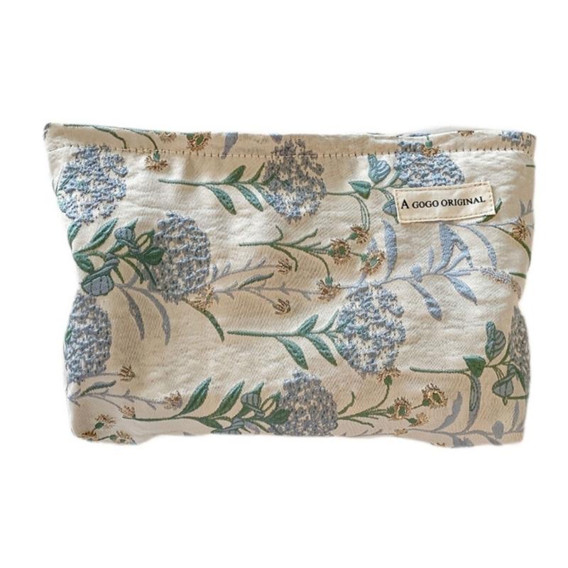 

Large Capacity Canvas Toiletry Bag Women Makeup Bag Practical Storage Pouch for Office 1 синий