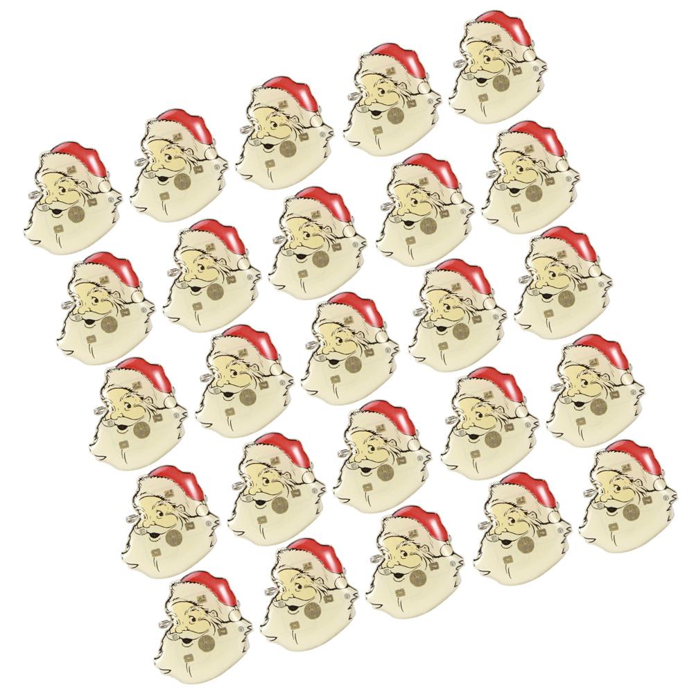 25pcs Brooch Pin Badge Christmas Theme LED Luminous Party DIY DecorationSanta Claus