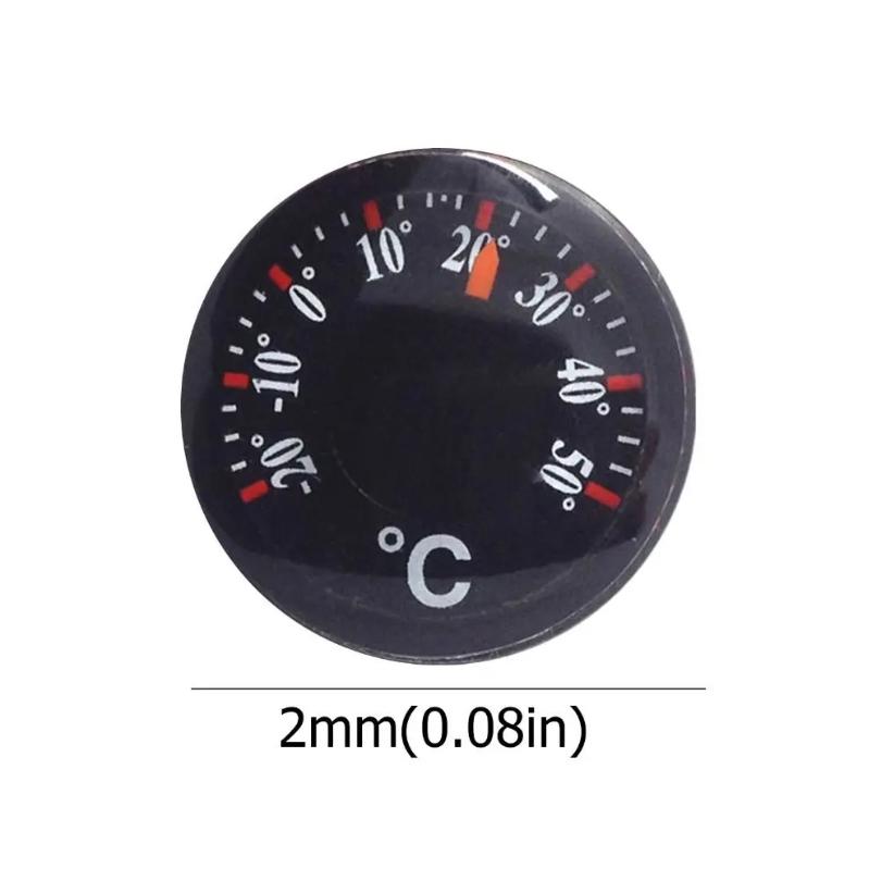 Praktisches Mini-Rundthermometer Kunststoff Wasserdichtes Zifferblattthermometer 20mm Skalenmessung Hohe Genauigkeit Thermometer Büro