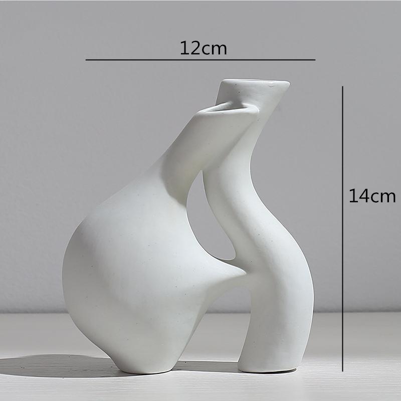 Keramikvase Abstraktes Blumenarrangement Hydroponische Bastelarbeiten Ornamente Moderne Heimdekorationszubehör Weiße Vasen Dekoration