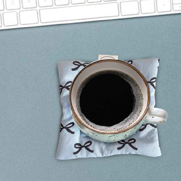 Useful Cotton Bowknot Cup Pad Unique Cup Mats with Bowknot Pattern Delicate Fabric Coaster for Glasswares Protect