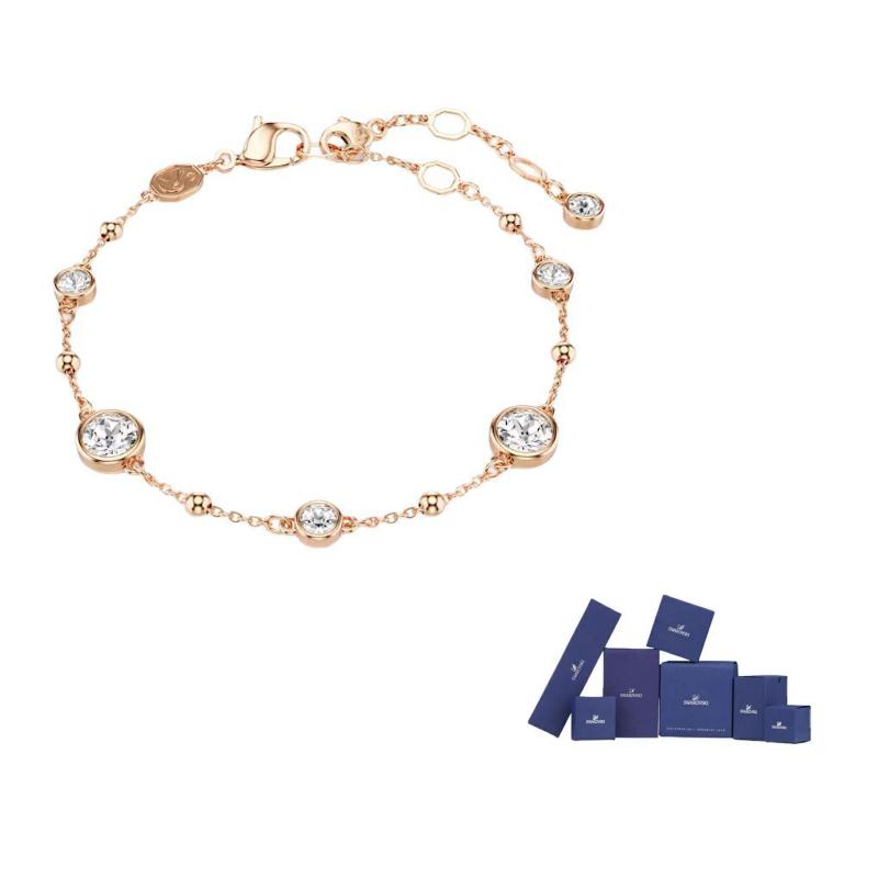 Swarovski Rose Gold plated Bracelets Unisex Gold F-Original brand box