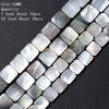 Wholesale Gray Natural Shell Beads Gray Mother of Pearl Bead Square Slice Shape Shell Charm for DIY Neckalce Earrings Jewelry