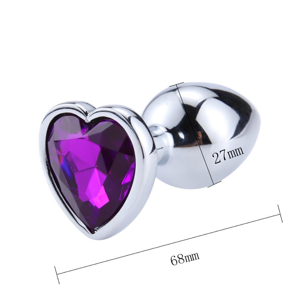 Anal Plug Sex Toys Stainless Smooth Steel Butt Plug Tail Crystal Jewelry Trainer For Women/Man