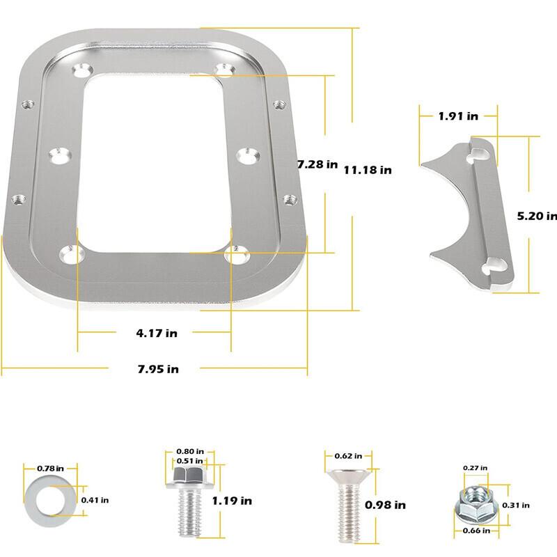 Billet Aluminum Battery Accessories For Optima Battery 34/78 Battery Relocation Tray Hold Down Mount Yellow Top Group D34 D78