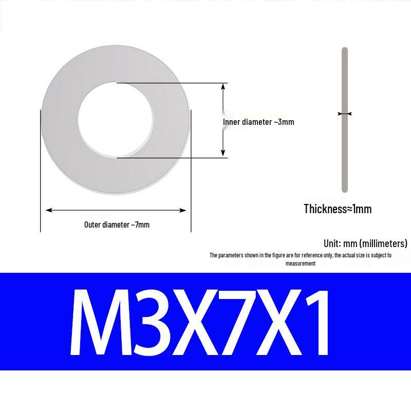 304 Stainless Steel Ultra-Thin Flat Washer, Thickness: 0.1/0.2/0.3/0.4/0.5 Mm, Sizes M1-M8