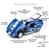 1:32 Scale Cobra GT500 Sports Car Model Toy Sound Light Pull Back Shock Absorption Vehicle Models Miniature Gifts for Kids