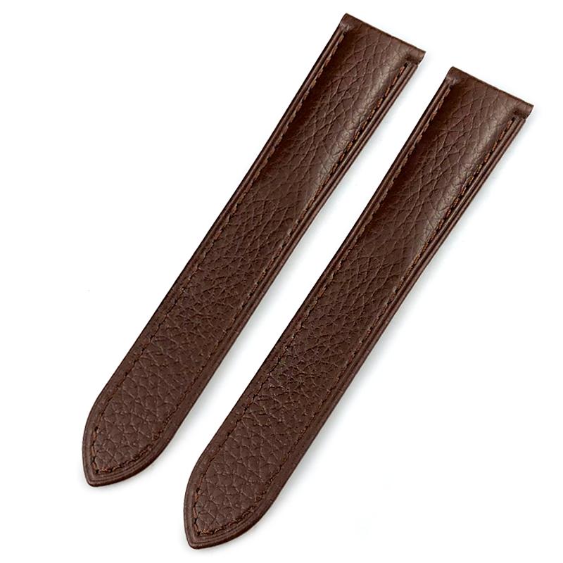 

12 14 15 16 17 18 20 22 23 24mm Calfskin Leather Watchband Fit for Cartier Tank London Key Litchi Grain Black Brown Watch Strap 12mm&No Buckle коричневый