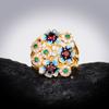 High Quality Small Fresh Flower Red/Green Zircon Ring For Women Wedding Party Engagement Jewelry Gift