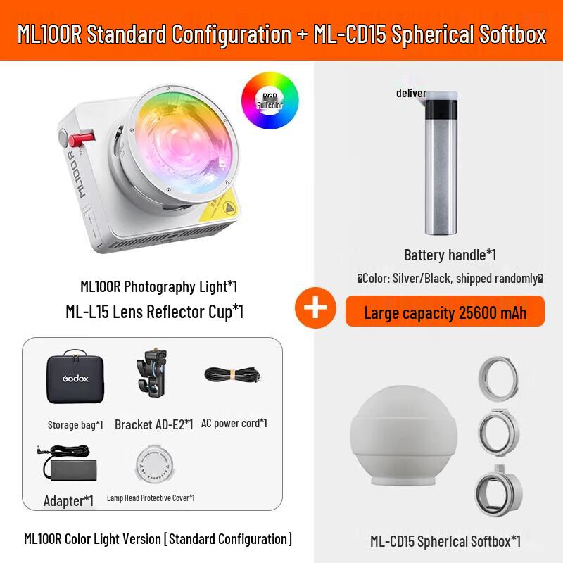 Godox ML100R RGB LED Video Light Kit with Diffuser